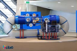 Controlling a model airplane in a wind tunnel view 3