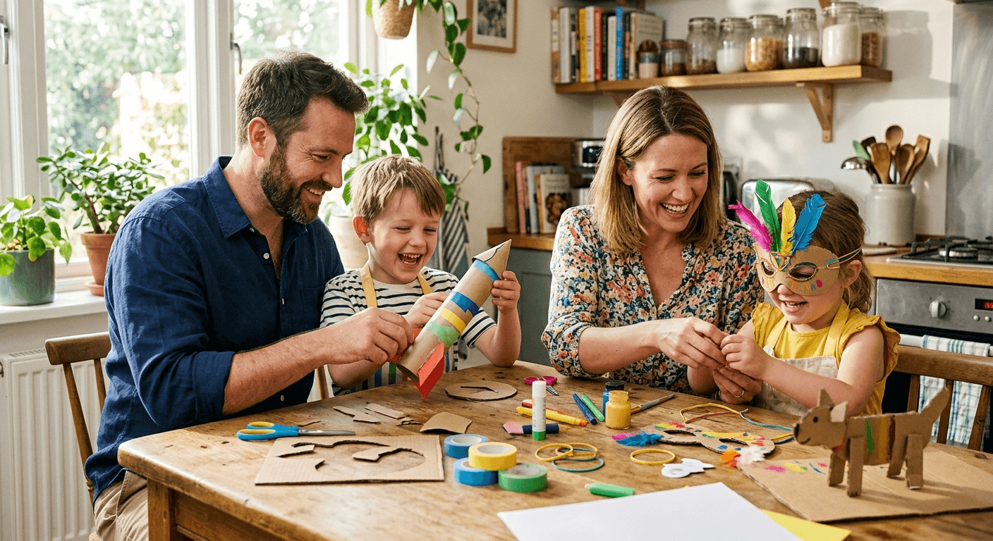 Parent and child unboxing a monthly science kit subscription with hands-on science experiments